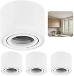 Sweet Led 4x Deckenspots Aufputz 50mm Aluminium Aufbauspots schwenkbar &Oslash; 80mm...