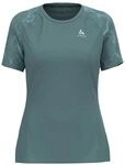 ODLO Laufshirt Damen Kurzarm Essential mit Print I Sport Shirt I Sport Oberteil I
