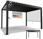 Juskys Lamellendach Tahiti 3x4 m - Stahl Pergola - Terrassen&uuml;berdachung stabil...