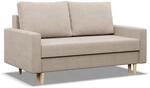 Mebligo - Couch mit Schlaffunktion und Bettkasten Blank, 2 Sitzer Sofa 152 cm Breit,