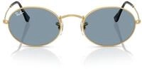 Ray-Ban RB3547 Ovale Sonnenbrille, Gold/Blau, 51 mm