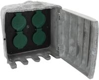 Bold Aussensteckdose Stein 4-Fach Verteiler mit D&auml;mmerungssensor, 3m Kabel
