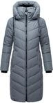 Navahoo Damen Wintermantel Warmer Langer Steppmantel mit Abnehmbarer Kapuze