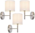 lux.pro Wandleuchte 3er Set Winsford Leselampe Wandlampe E14 Silberfarben/Wei&szlig;