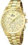 Lotus Herrenuhr Analog aus Edelstahl 316l Goldfarben | Quarzwerk, Chronograph,
