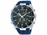 Lorus Sport Herren-Uhr Chronograph Edelstahl mit Silikonband RW617AX9
