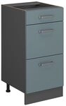 Vicco K&uuml;chenunterschrank R-Line, Blau-Grau, 40 cm mit Schubladen, ohne