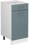 Vicco K&uuml;chenunterschrank R-Line, Blau-Grau, 40 cm