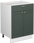 Vicco K&uuml;chenunterschrank Fame-Line, Gr&uuml;n-Gold Landhaus, 60 cm mit Schublade,...