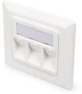 DIGITUS Anschlussdose F&uuml;r Keystone-Modul - 3 Port - Auslass 45&deg; Gewinkelt - Mit