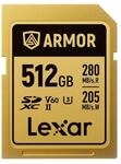 LEXAR Carte SDXC Pro Gold Series Armor UHS-II 512GB V60 IP68 Stainless Steel