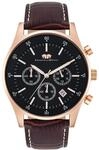 Rhodenwald & S&ouml;hne Goodwill Herrenuhr Chronograph Edelstahl ros&eacute;gold schwarz 5 ATM