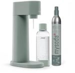 Mysoda: Woody Set - Wassersprudler aus erneuerbarem Holzkomposit Material mit 1L
