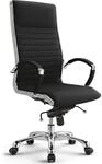 VERSEE Premium Stoff Chefsessel Montreal in Schwarz - Ergonomischer Designstuhl f&uuml;r