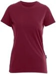 HRM Damen Luxury Roundneck Tee, Bordeaux, Gr. S I Premium T-Shirt Damen