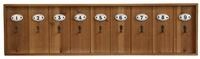 Chic Antique Schl&uuml;sselbrett Holz mit 9 Haken und Keramik Schildern 21 x 80 cm
