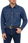 Wrangler Men's Authentic Cowboy Cut Work Western Long-Sleeve Firm Finish Shirt
