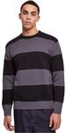 Urban Classics Herren Sweatshirt Heavy Oversized Striped Sweatshirt Black/darkshadow