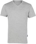 HRM Herren Luxury V-Neck Tee, grau-meliert, Gr. M I Premium T-Shirt Herren