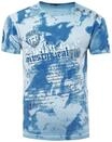 Rusty Neal Herren T-Shirt Front Print Verwaschen mit Knopfleiste 156, Farbe:Hell
