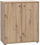 FORTE TEMPRA 2 Kommode mit 2 T&uuml;ren, Holzwerkstoff, Artisan Eiche Dekor, (B x H x T)
