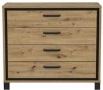 FORTE TRONDHEIM Kommode mit 4 Schubladen, Holzwerkstoff, Artisan Eiche /