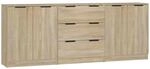 vidaXL Sideboard 3-TLG. Kommode Anrichte Schrank Beistellschrank Mehrzweckschrank