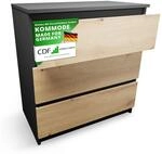 CDF Kommode mit Schublade Anthrazit/Artisan Schrank Schubladenschrank 3 Schubladen