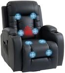 HOMCOM Relaxsessel Verstellbar mit Liegefunktion Heizung Schwarz | Massagesessel,