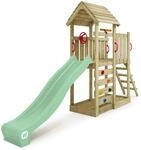 WICKEY Spielturm Kletterger&uuml;st JoyFlyer mit Holzdach & Rutsche, Outdoor Kinder