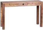 FineBuy Konsolentisch 120x40x70 cm Massivholz mit Schublade Beige | Konsole im