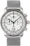 Zeppelin Herrenuhr Serie 100 Jahre Chronograph Datum Edelstahl Milanaiseband 7690M-1