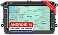 M.I.C. V8-S Android 14 Autoradio f&uuml;r VW/Skoda/Seat RNS/RCD Golf5/6 | MT8786,4G+64G,8