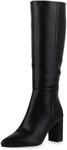 VAN HILL Damen Klassische Stiefel Blockabsatz Basic Trendy Schuhe 840612 213372