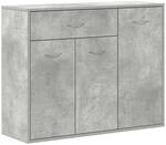 vidaXL Sideboard 88x30x70 cm, Holzwerkstoff, Beton Grau, 1 Schublade & 3 T&uuml;ren,