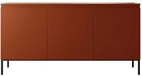 Selsey Bemmi Sideboard Kommode 3-t&uuml;rig, Ziegelrot mit Metallbeinen, 150 cm