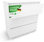 CDF Kommode mit Schublade Wei&szlig; Schrank Schubladenschrank 3 Schubladen Malm Kommode