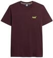 Superdry Herren Essential T-Shirt aus Bio-Baumwolle mit Logo Tawnty Portweinrot