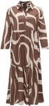OPUS Damen Maxikleid | Hemdblusenkleid WERANO Flow A-Linie aus BCI Cotton Cocoa, 38