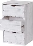 Mendler Kommode HWC-C62 Shabby-Look Vintage 3 Schubladen 53x32x26cm - wei&szlig; 
