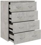 vidaXL Kommode mit 4 Schubladen Schubladenschrank Sideboard Schrank Mehrzweckschrank