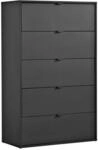 mokebo Kommode mit 5 Schubladen in Anthrazit aus Holz 'Die Stilvolle', Highboard,