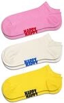 Happy Socks niedrige Socken 3er Pack - Baumwolle Socken - Solids Kollection - Rosa,