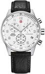 Swiss Military by Chrono Herren Uhr Chronograph Quarzuhrwerk mit Lederarmband Analoge
