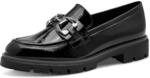 Marco Tozzi Damen Loafer ohne Absatz Vegan mit Schnalle, Schwarz (Black Patent), 39