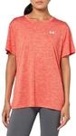 Under Armour Damen UA Tech&trade; Twist Kurzarm-Top, Fire/Wei&szlig;, M