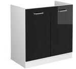 Vicco Sp&uuml;lenunterschrank R-Line, Schwarz Hochglanz, 80 cm ohne Arbeitsplatte,...