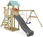 Wickey Spielturm Kletterger&uuml;st MultiFlyer Light, Schaukel & anthraziter Rutsche,