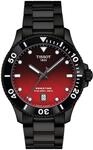 Tissot Quarz-Herrenuhr, 40 mm, rot-schwarzes Zifferblatt, Seastar 1000,