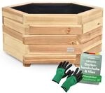 holz4home&reg; Outdoor Pflanzk&uuml;bel M I 6-Eckig aus Tannenholz I inkl....